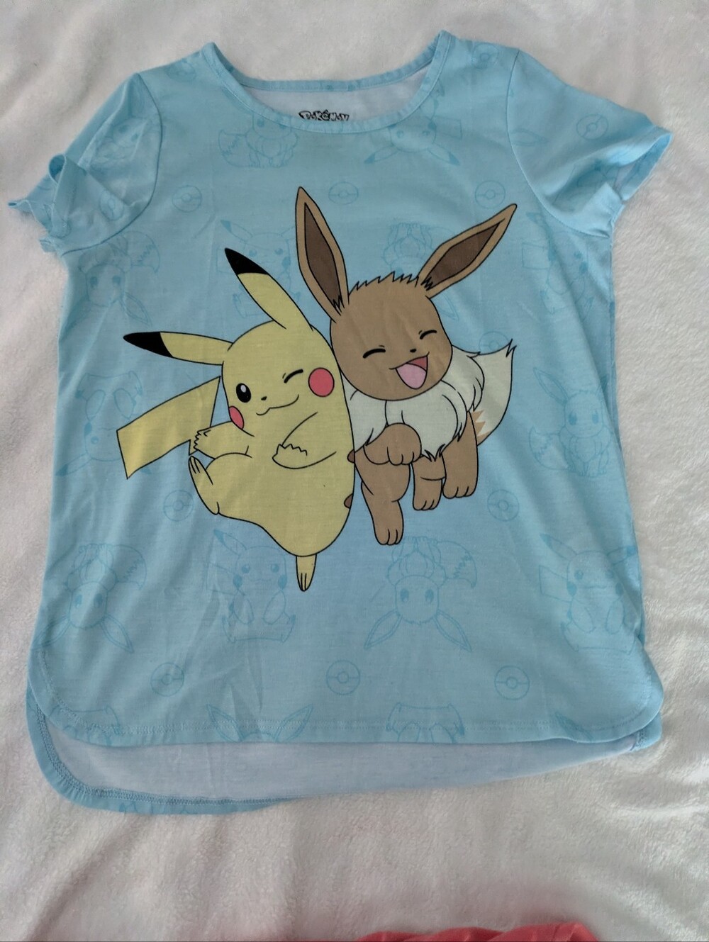 EUC Pokemon Eevee & Pikachu shirt and shorts pajamas set - Picture 3 of 9